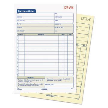 TOPS™ Purchase Order Book, Two-part Carbonless, 5.56 X 8.44, 1-page, 50 Forms freeshipping - TVN Wholesale